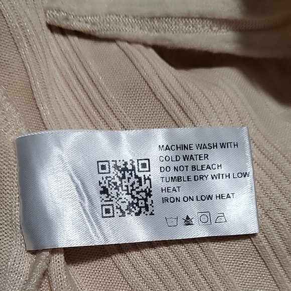 Cider Beige Ribbed Cutout Bodysuit Long Sleeve Bodycon Women’s Large - Picture 12 of 12